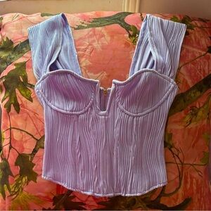 white fox boutique curious minds lilac purple bustier corset top